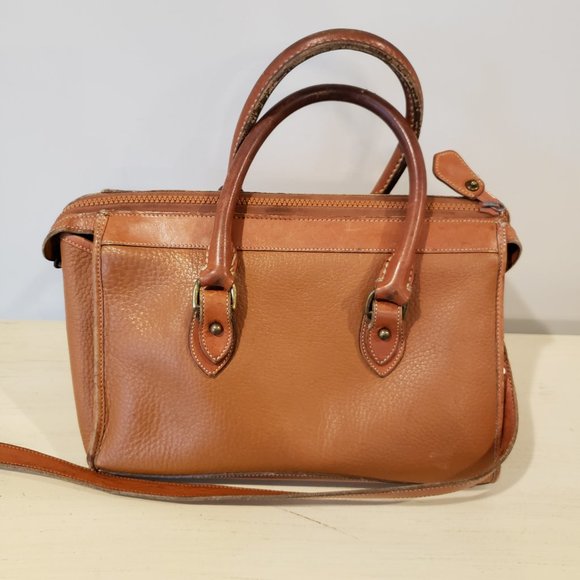 Vintage 1980s Authentic Dooney & Bourke Leather Satchel Purse w/ Shoulder Strap - Picture 5 of 12